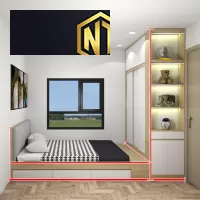 GIƯỜNG NGỦ KẾT HỢP TỦ QUẦN ÁO TIỆN LỢI MẪU 01